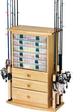 10-Rod/3-Drawer Rack with Utility Storage | HookandBullet.com