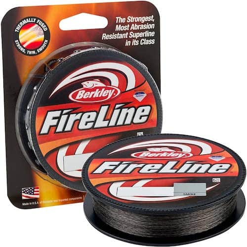 Berkley's FireLine fused braid against a white background.