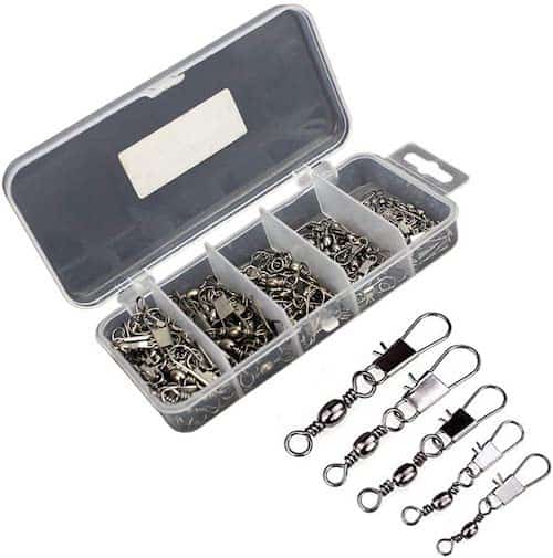 A pack of Greatfishing Barrel Swivels against a white background.