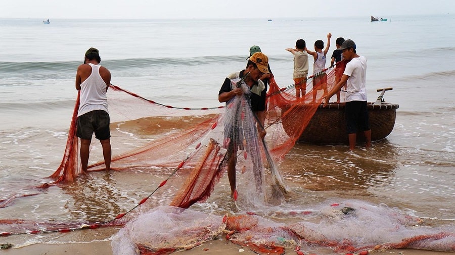 fishermen with nets