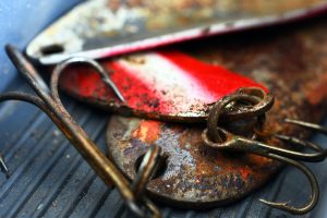 Old rusty fishing lures