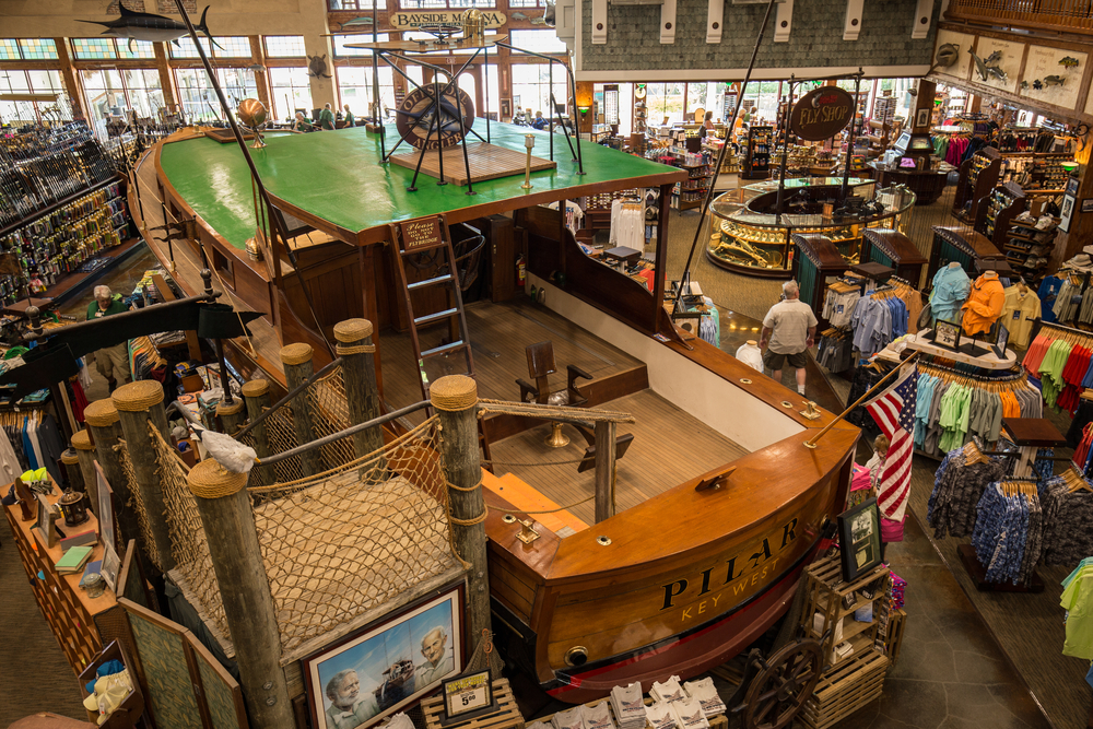 Inside view of Bass Pro Shop store